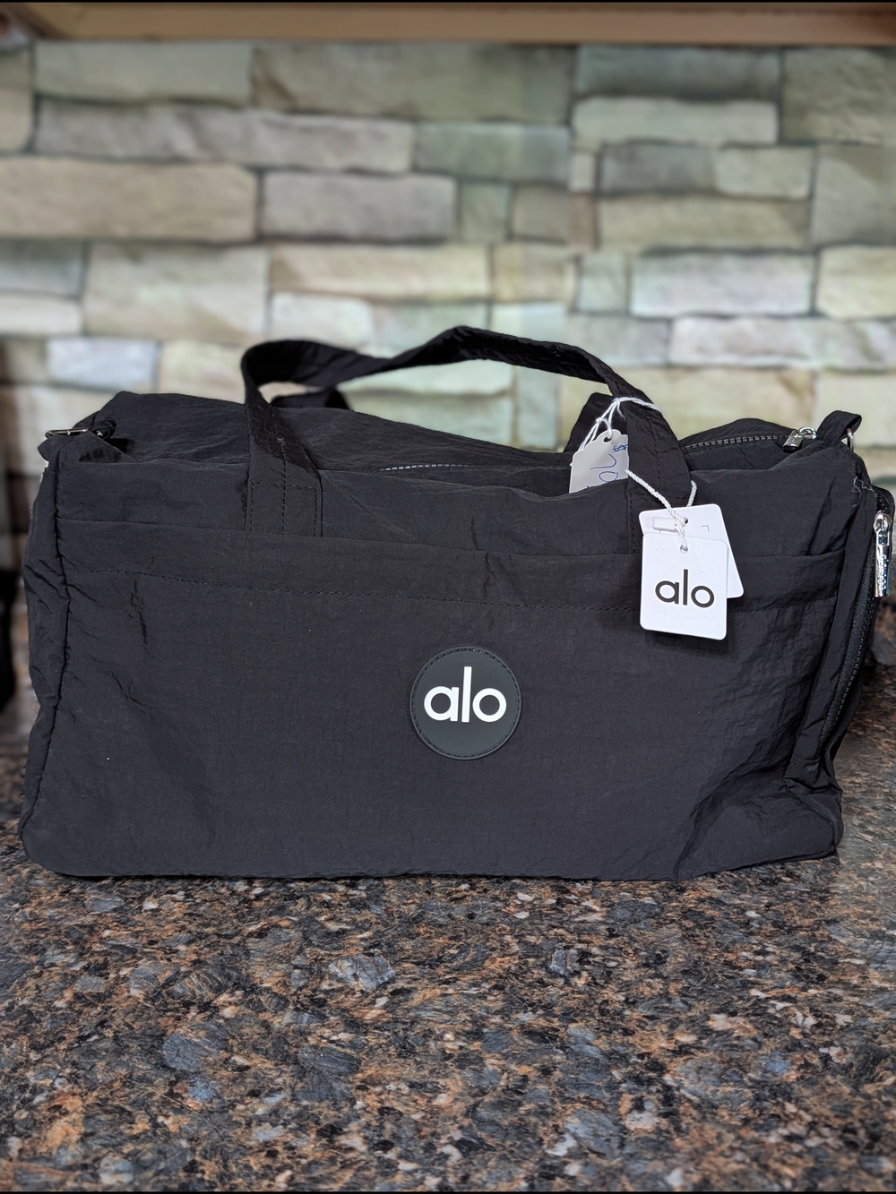 ALO Yoga Black Travel Duffle with Branded Lining